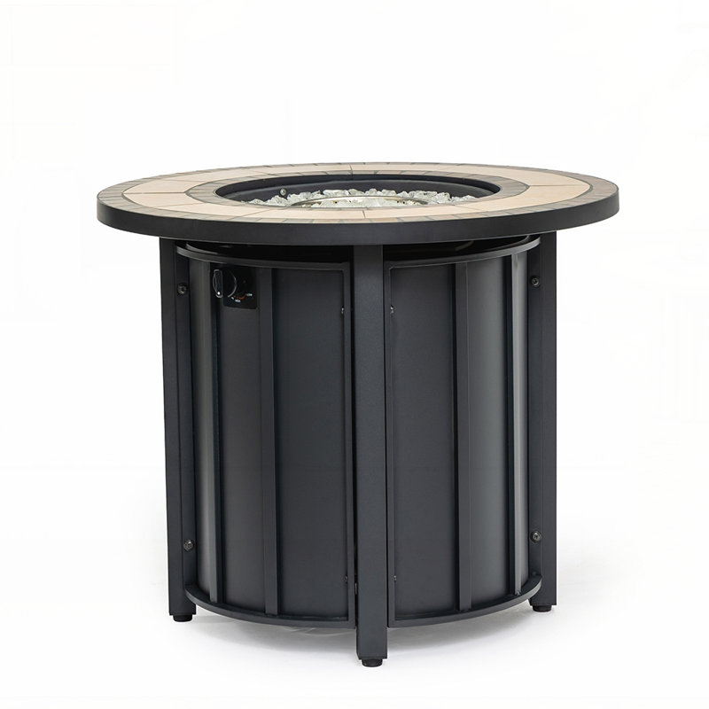 Propane Gas Fire Pit Table with Mosaic Ceramic Top, 50000 BTU for Outdoor Patio and Garden Gatherings