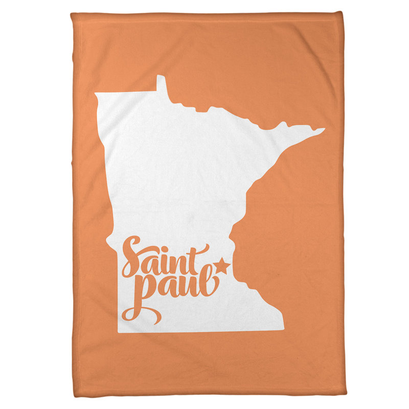 Polaire jeté saint paul minnesota, l 62,5 po x L 82,5 po, Orange