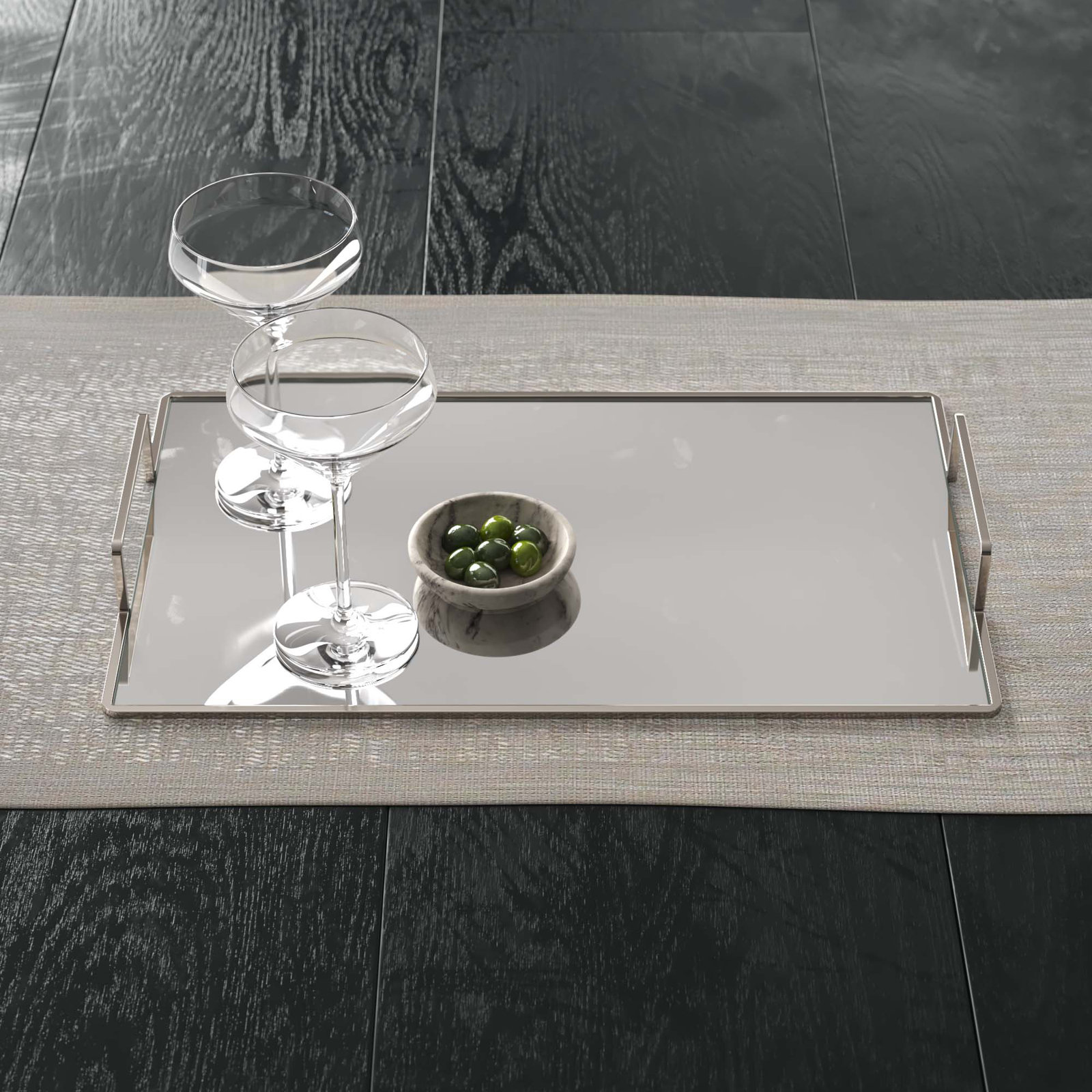 Peoria Tray - Set of 1, 2" H  x 21" W x 13" D
