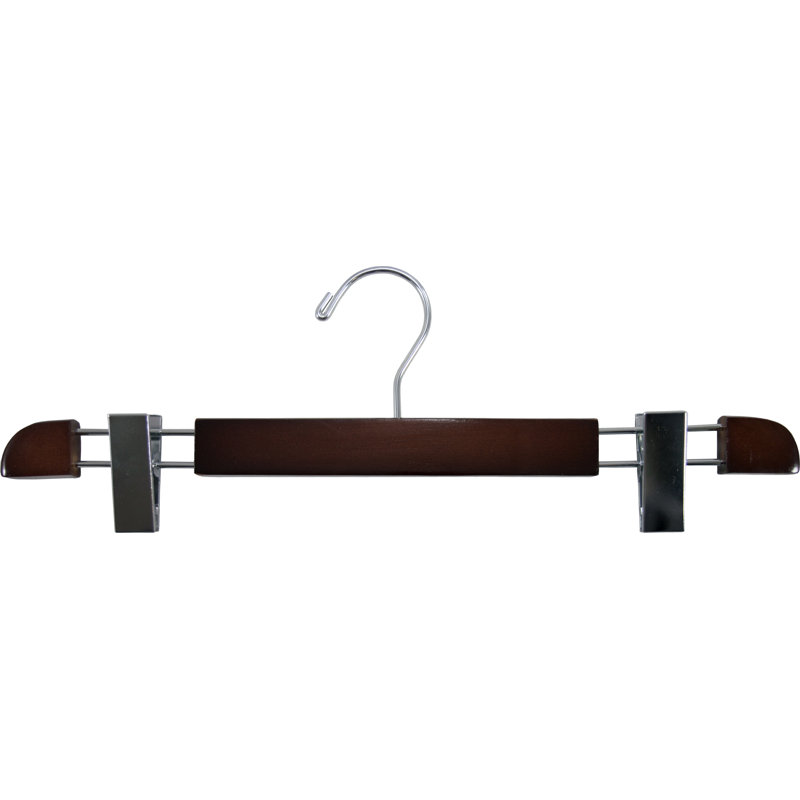 Cintre en bois avec pinces pour jupe / pantalons, Noyer
