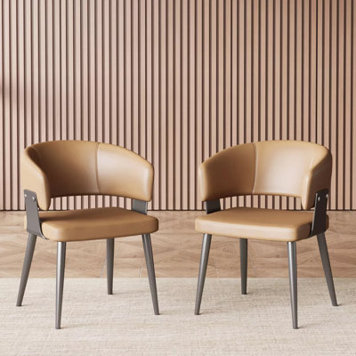 Ensemble 2 pièces de chaises d'extérieur modernes / coussins moelleux et base en acier robuste