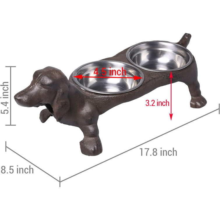 HTB Elevated Dog Bowls,Raised Dog Bowl Stand with 2 Stainless Steel Bowls,Elevat