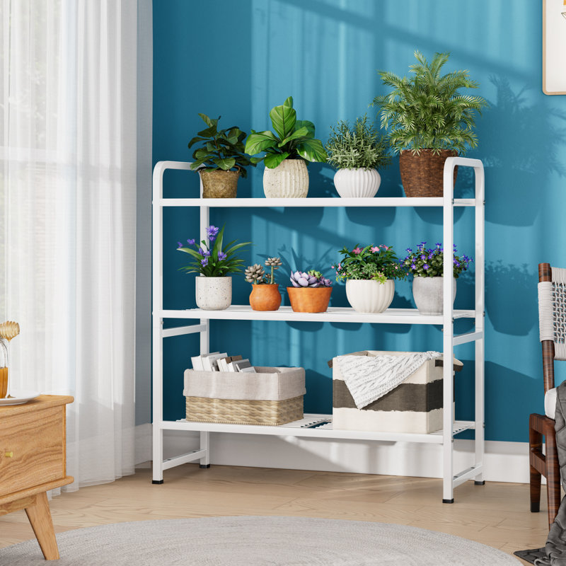 Étagère à 3 niveaux, support de rangement en fil métallique de 30 po pour la cuisine, Blanc