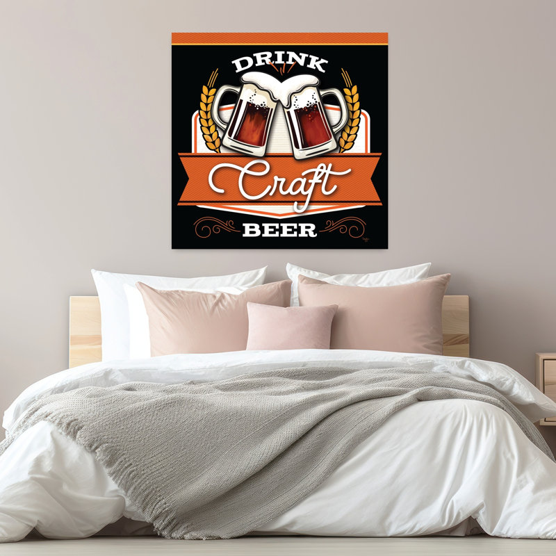 «Drink Craft Beer», art contemporain, H 32 po x l 32 po