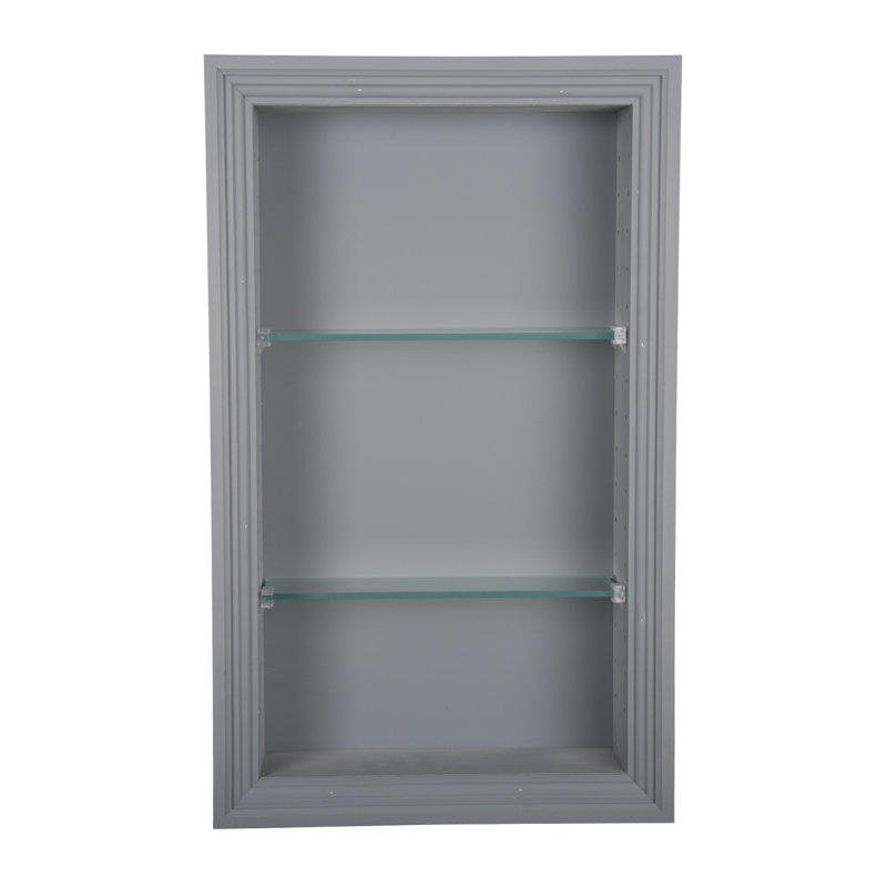 Normandy Recessed In The Wall Niche, Gray,  24" H x 14" W x 3.5" D