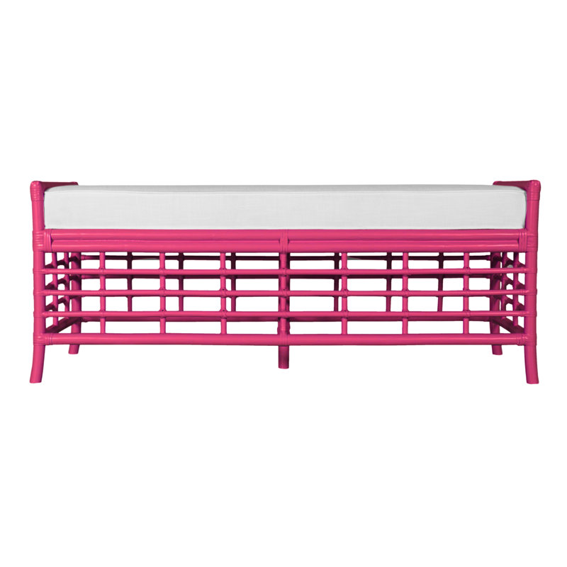 Luna Upholstered Bench, Hot Pink