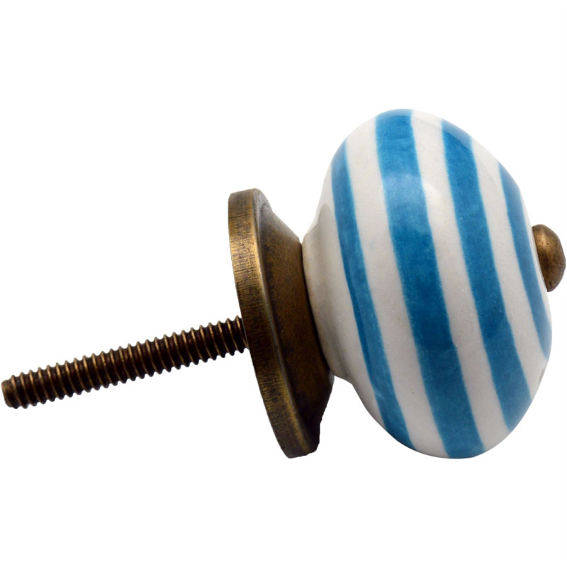 Nicola Spring - Round Ceramic Cabinet Knobs, Light Blue