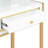 SlayStation Addison Modern Makeup Storage Table Desk with 3 Drawers Entryway and Gold Frame