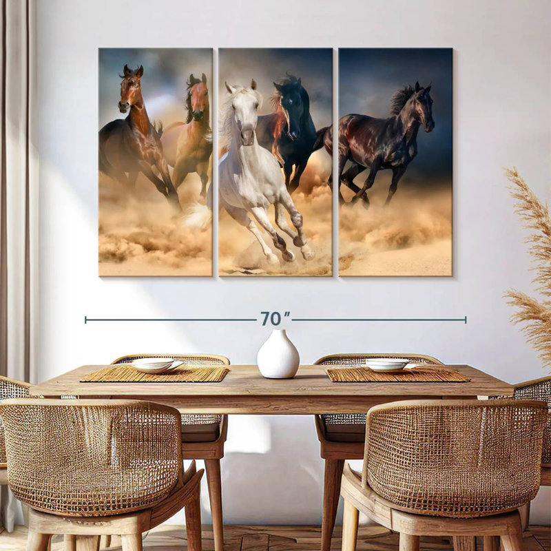 Brampt Sprinting Arab Horses, 24" H x 38" W