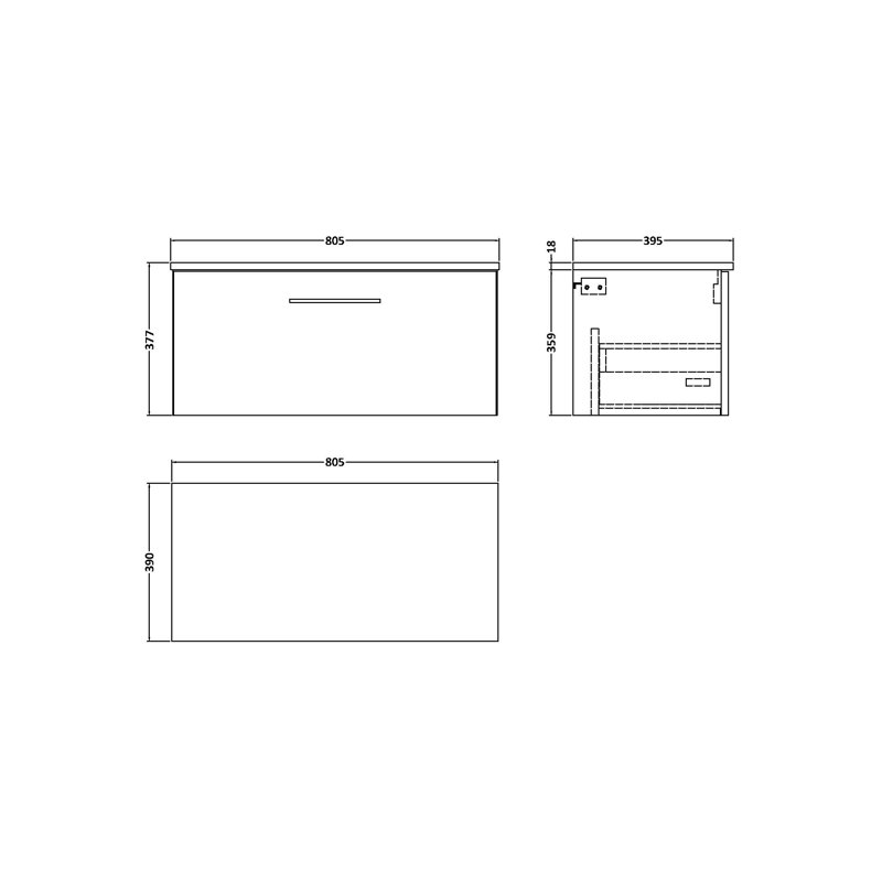 Arno 80.5cm Single Bathroom Vanity Base Only, Midnight Blue