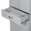 Rangement de salle de bain gris, armoire avec 2 tablettes peintes, réglables, basculantes, portes et tiroir pour la maison-1725764421