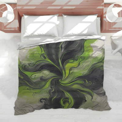 Swirling Green Abstract Comforter