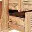 Buffet avec portes coulissantes en rotin et tablettes réglables