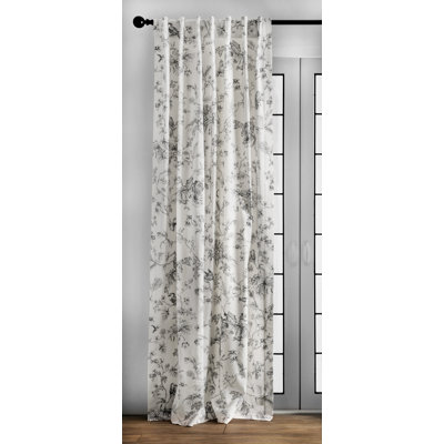 Panneau de rideau simple semi-diaphane avec passe-tringle 100% coton