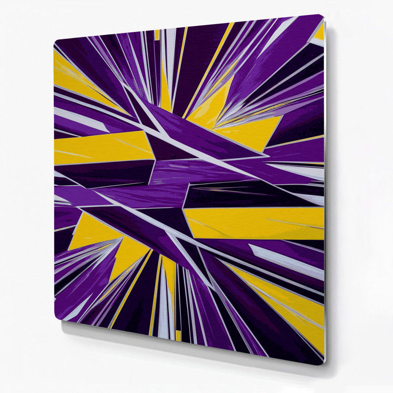 Hard Edge 10, art mural en métal mauve, H 16 po x l 16 po