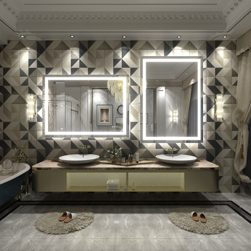 UL Certified Front & Back LED Anti-Fog Tempered Glass Bathroom/Vanity Mirror with 3-Year Warranty - Basics by Wayfair™
