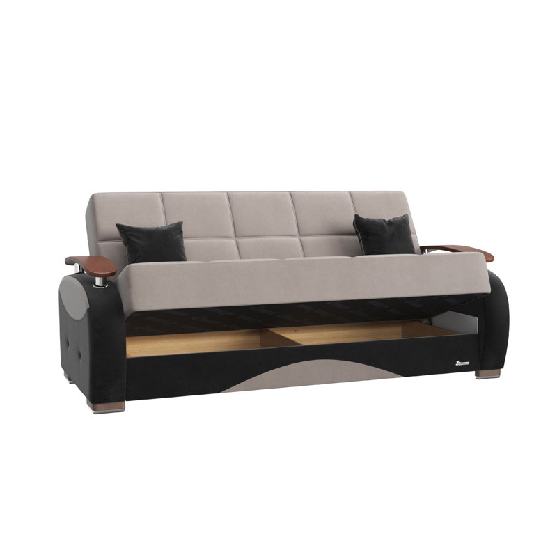 Newsom 83.8 in. Fabric Upholstered 3-Seater Twin 3-in-1 Sleeper Sofa Bed with Storage