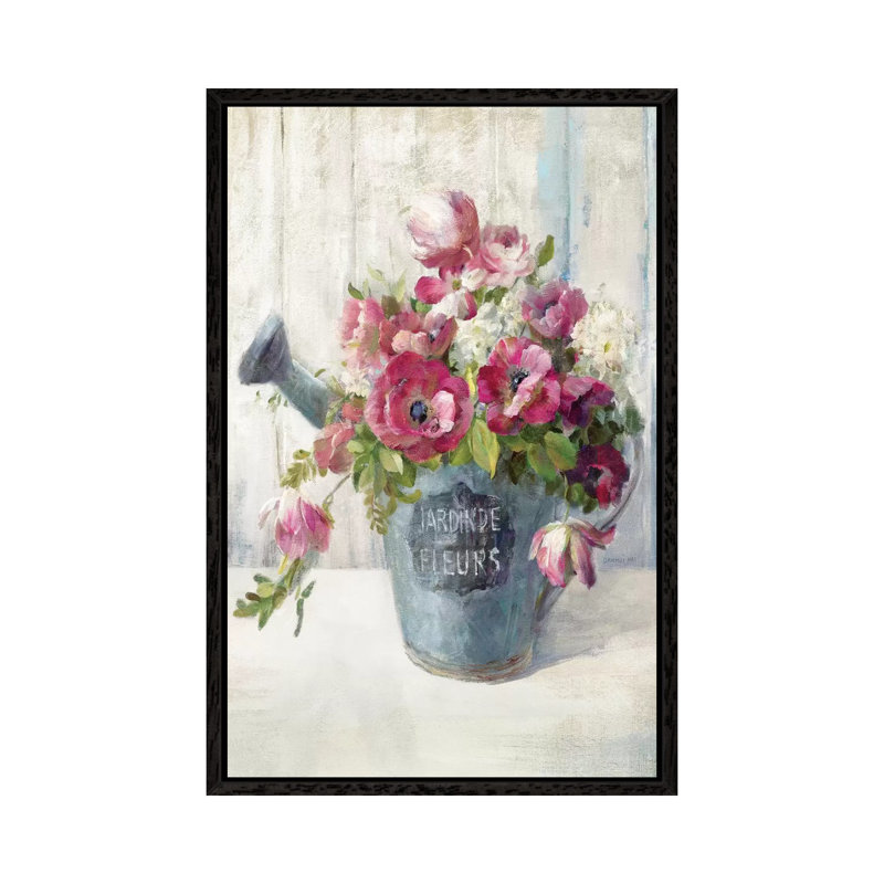 Garden Blooms II by Danhui Nai - Painting on Canvas, 66.04 cm H x 45.72 cm W, Black Framed