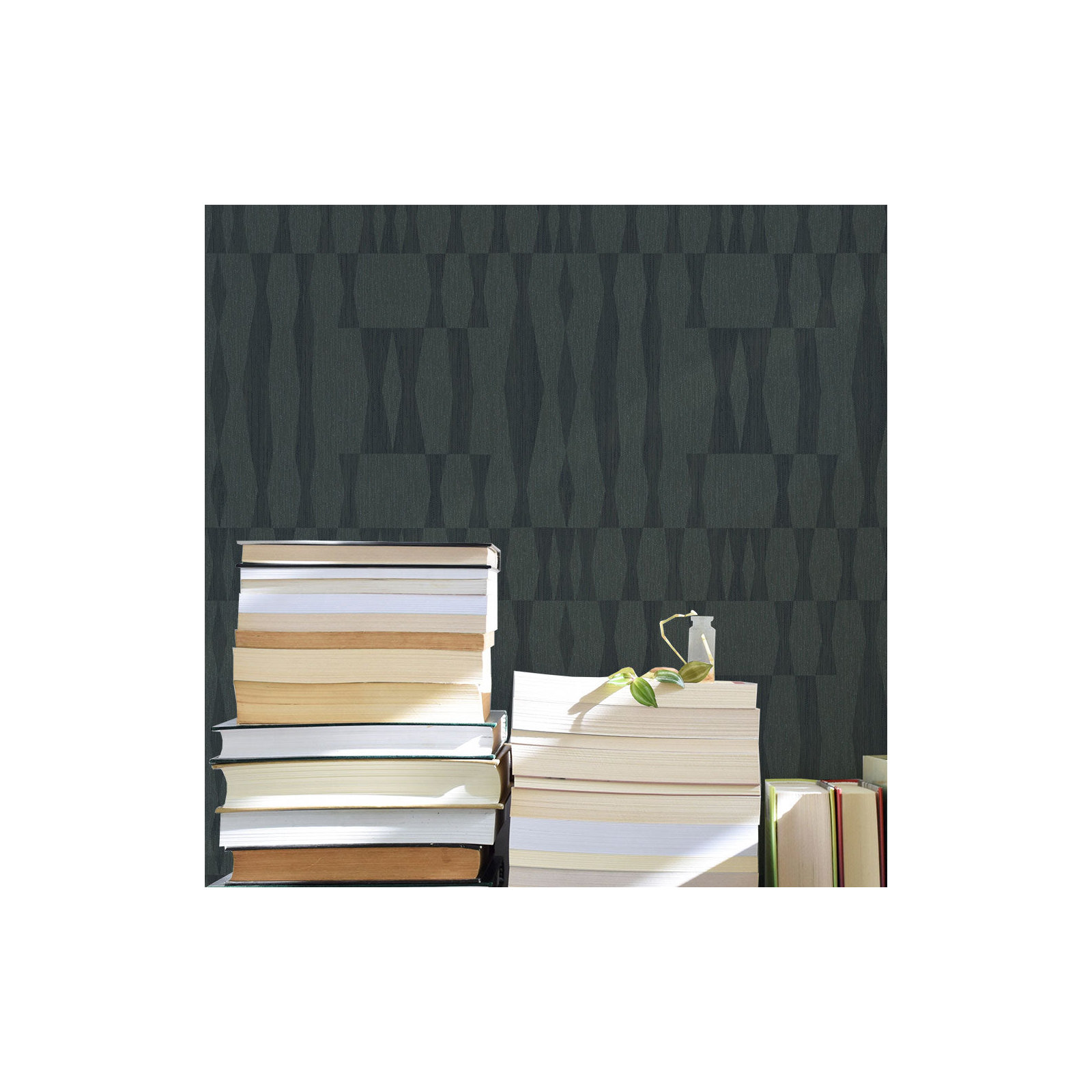 Faux Grasscloth Geo Peel and Stick Wallpaper, Blue