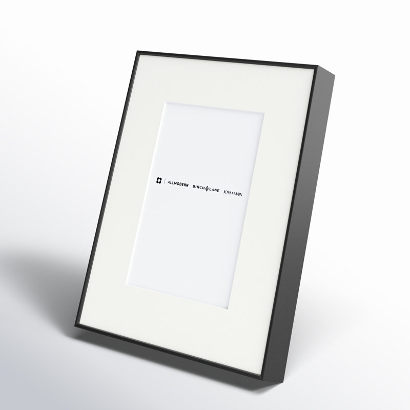 Feronia Metal Picture Frame with Mat, Black, 5" x 7"