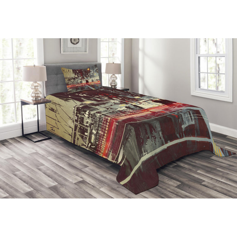 Modern & Contemporary Polyester Coverlet, Twin Coverlet + 1 Sham