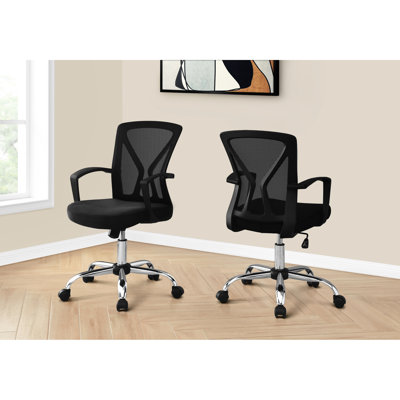 Chaise de bureau ergonomique en filet noir avec pivot à 360 degrés, hauteur réglable et siège extra large pour bureau à hauteur de dossier moderne, espace de travail pivotant fixe pour ordinateur