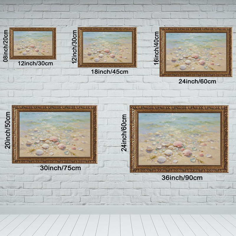 Cadre mural en verre Seashells Sea, L 16 po x l 24 po