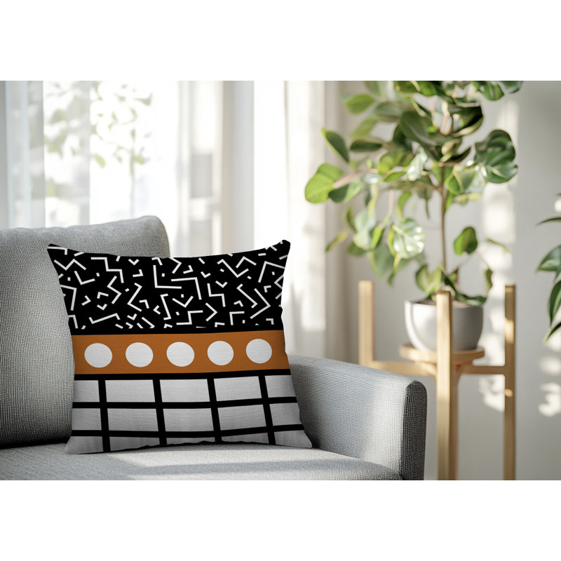 Oreiller carré réversible intérieur / extérieur Poptik, Orange, Carré 20 po