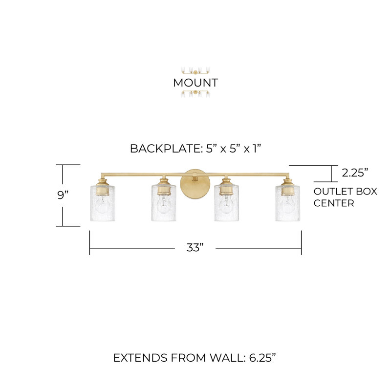 Milan 4 - Light Dimmable Vanity Light