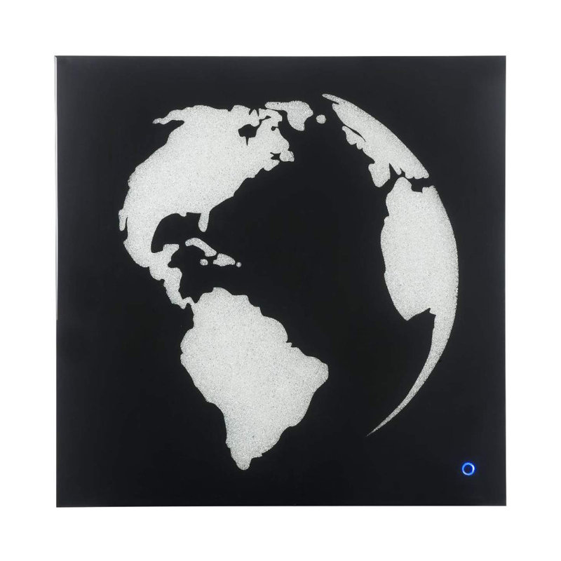 Geography Wall Decor with LED Light