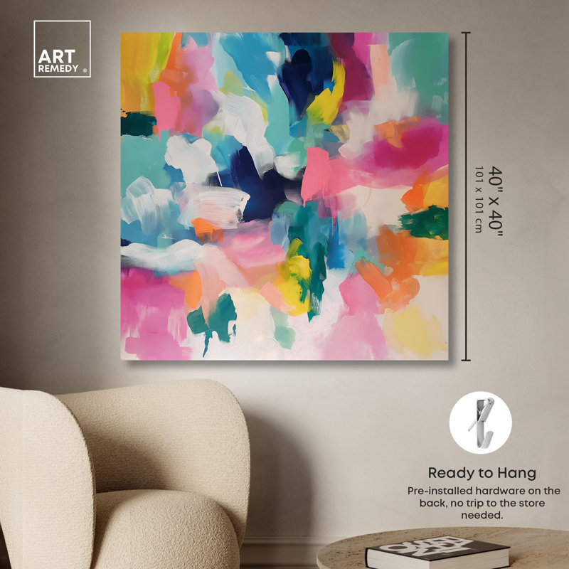 «Glazed Melody I», reproduction d'art moderne sur toile par Art Remedy, Toile tendue, H 40 po x l 40 po x P 1,5 po