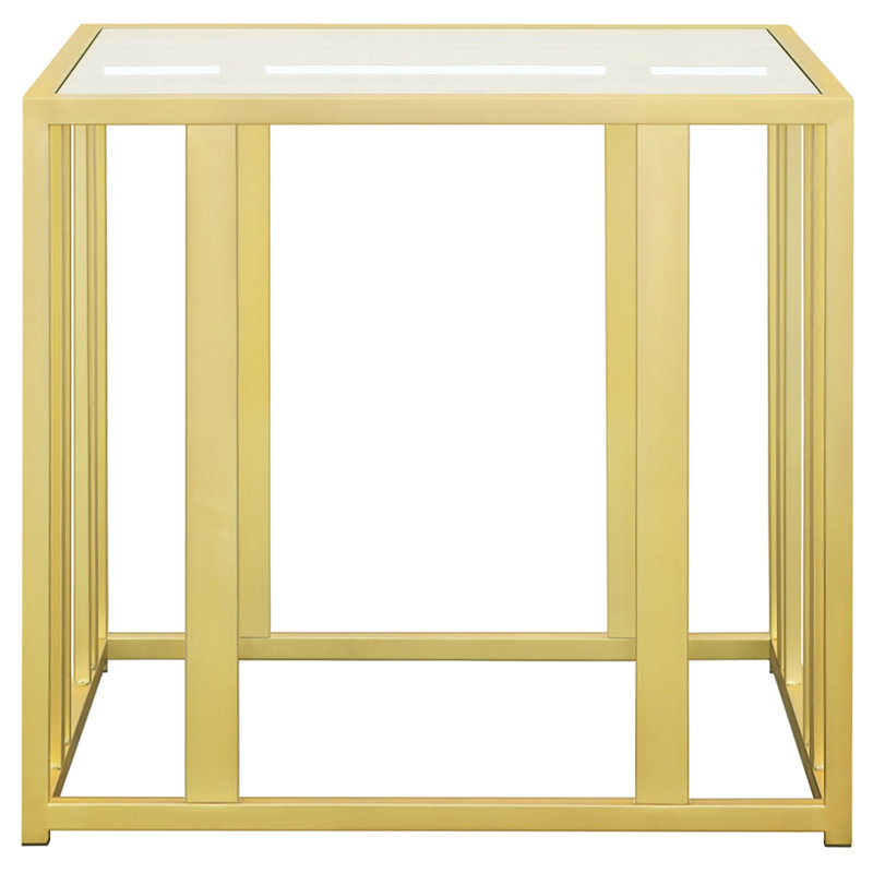 Phillps End Table, Matte Brass