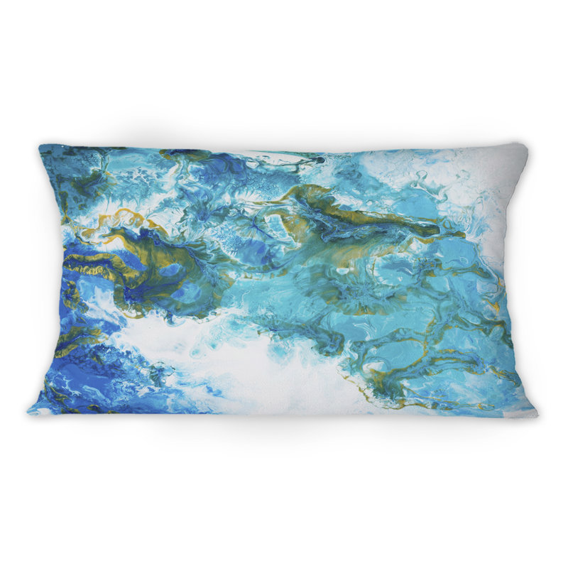 Coussin bleu et blanc