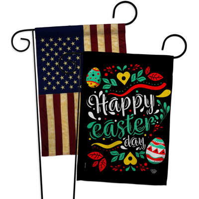 Double Sided 18.5'' H x 13'' W Polyester Easter Garden Flag