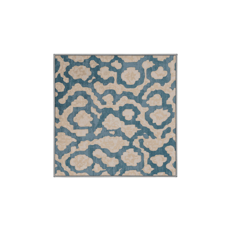 Tapis gris lavable à la machine, Carré 6 pi