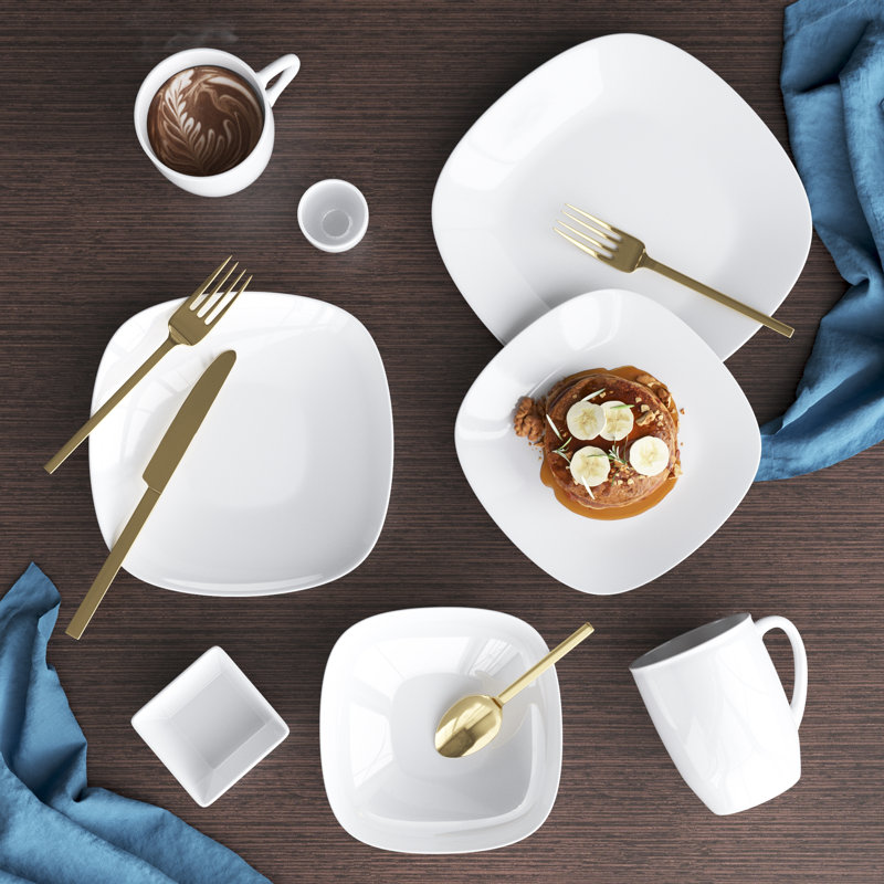 Piece Porcelain China Dinnerware Set - Service for 6