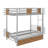 Twin XL Over Twin XL Metal Bunk Bed With Drawers-1838490513
