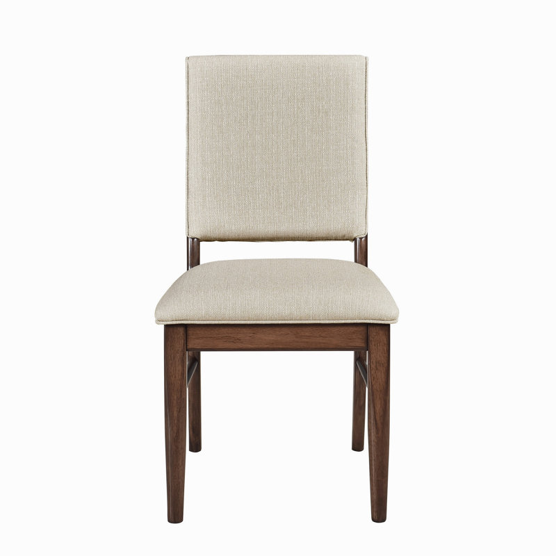 Ensemble de 2 chaises d'appoint au design moderne avec dossier rembourré en tissu et finition brune