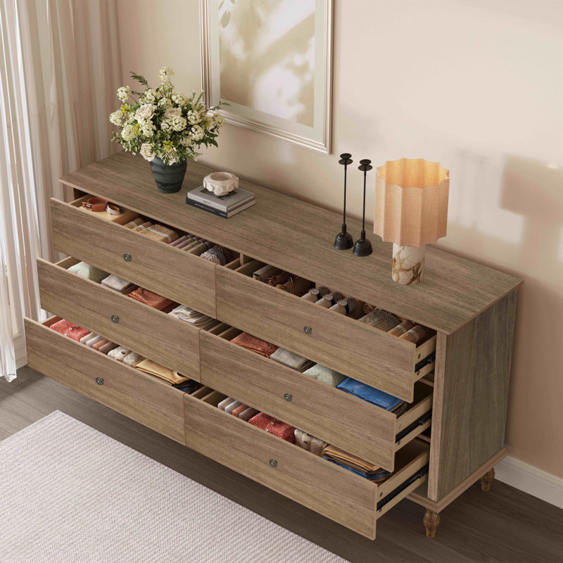 Buffet de 62 tiroirs 62,99 "Modern, Brun antique