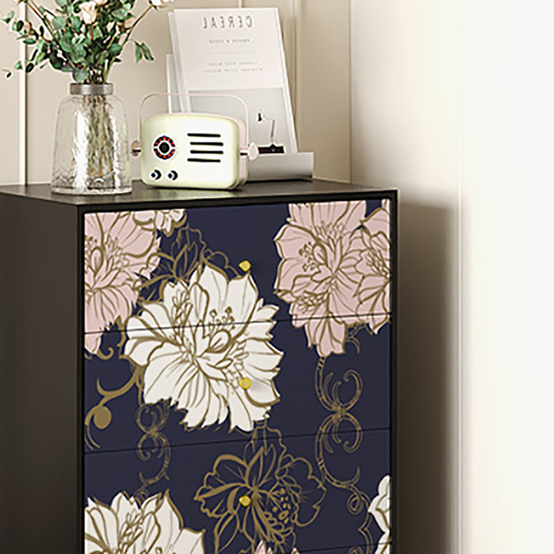 Commode 19,7 po, Noir / mauve