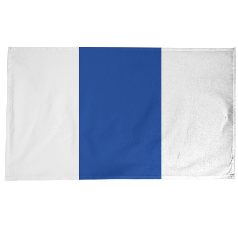 Striped Cotton Blend Tablecloth, Pittsburgh,White/Blue/White