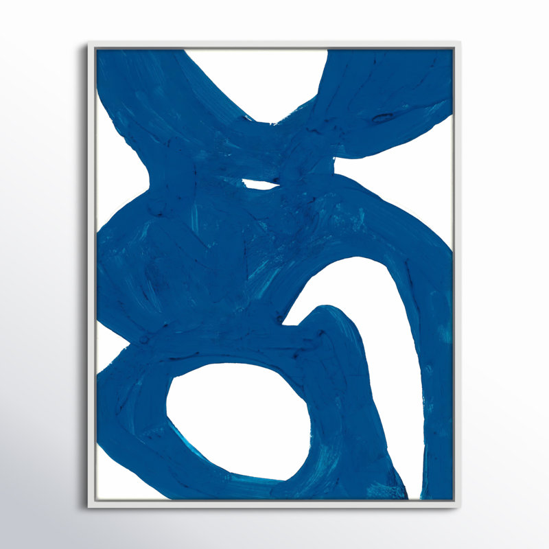 Blue Harmony 1 by Andrea Stokes, White Framed, 50" H x 40" W x 1.375" D