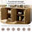 58.8" 8-Door Mid-Century Modern Wood Sideboard Set Vintage Four-Door Cabinet（2 PCS）With Storage Cabinets & Open Shelves-1128796006