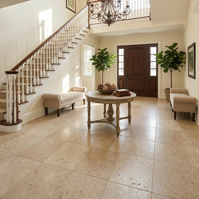 Caspian Almond Honed 12x12 Limestone Tile