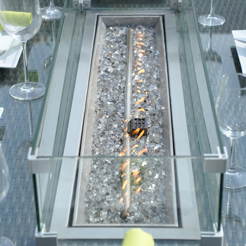 Quinnesec Oval Propane Smokeless Fire Pit Table with Hidden Fuel Tank