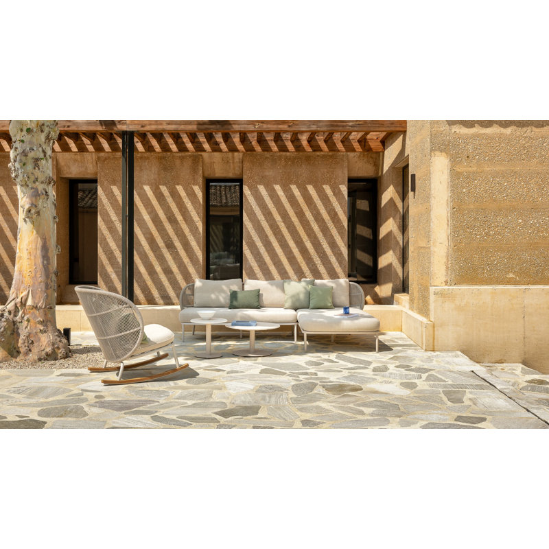 Kodo Outdoor Rocker Chair, Almond, Fossil Gray