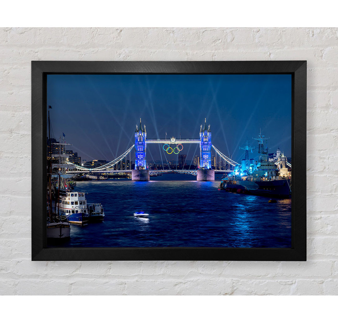 Tower Bridge Olympic Lighting London - Einzelner Bilderrahmen Kunstdrucke