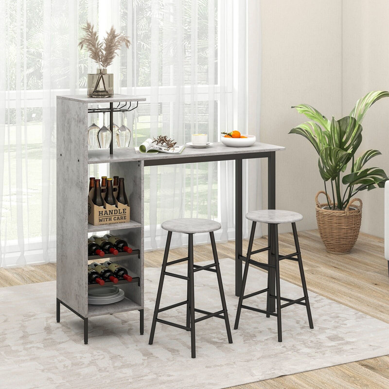 Annias 120 cm Steel Bar Set Bar Cabinet