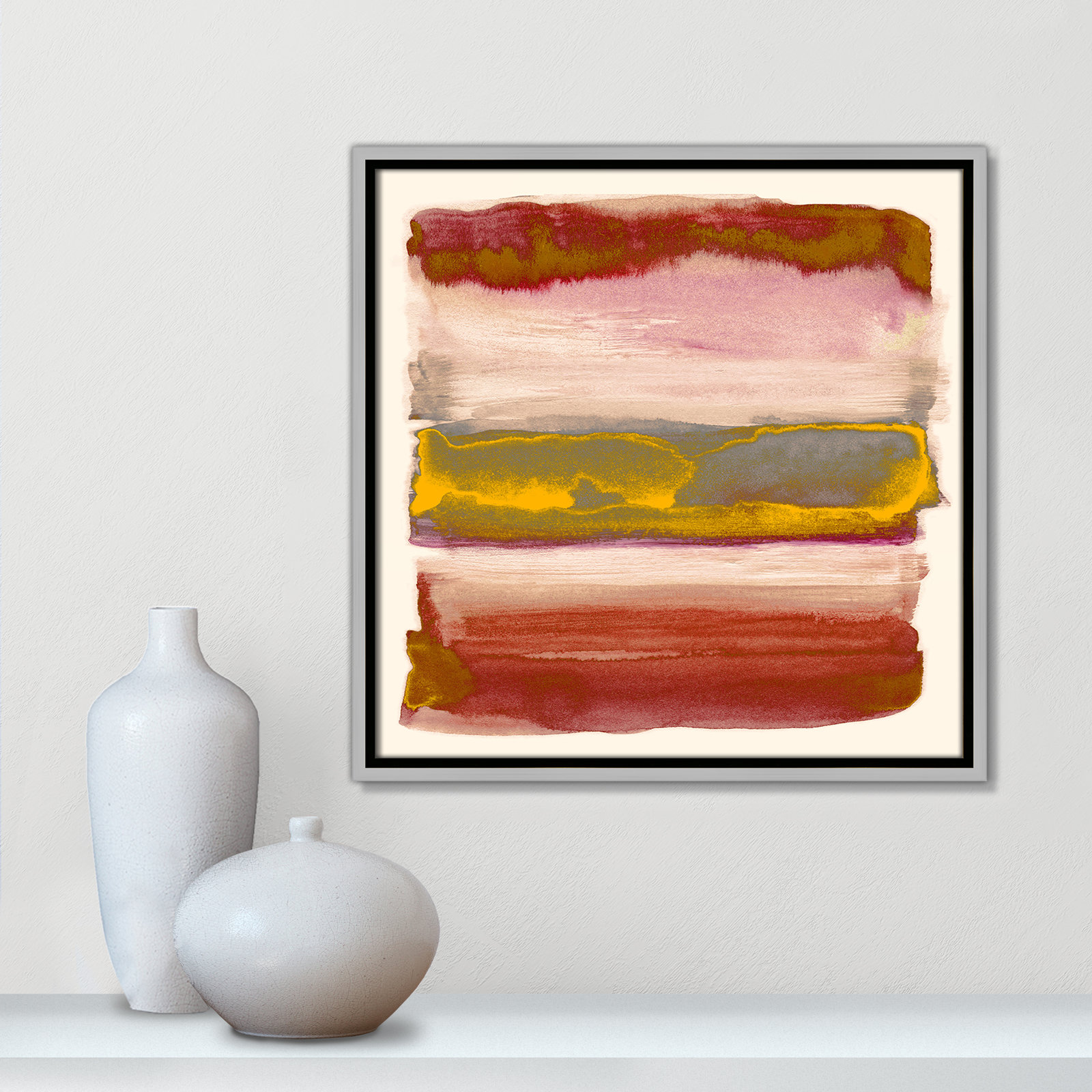 Yellow Sky II Print by Nan, Silver, 17.5" H x 17.5" W