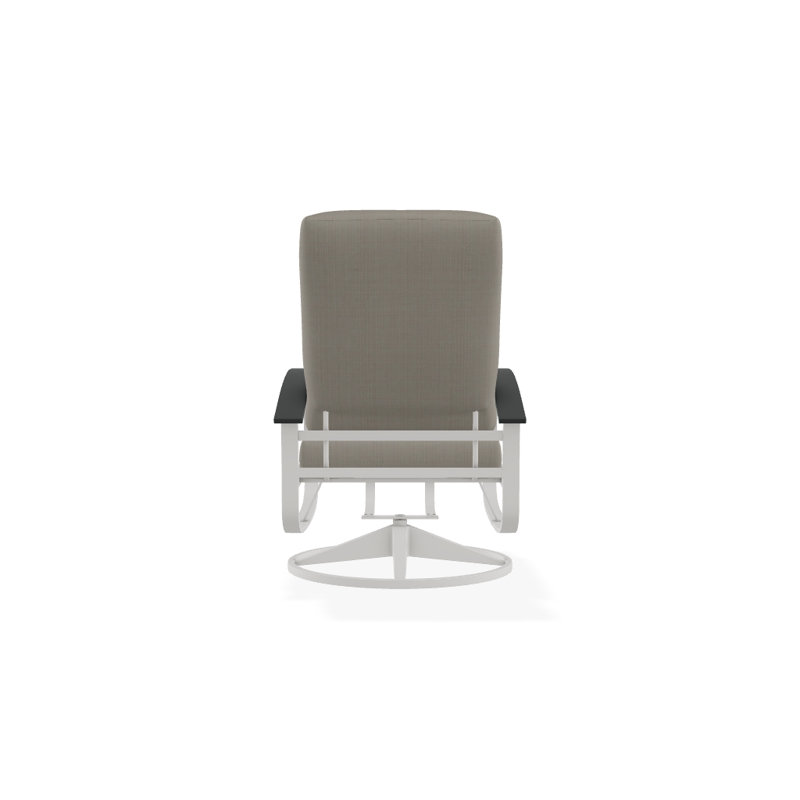 Belle Isle Outdoor Swivel Lounge Chair, Canvas Granite Sunbrella® Canvas, Classic Graphite P30, Textured Snow